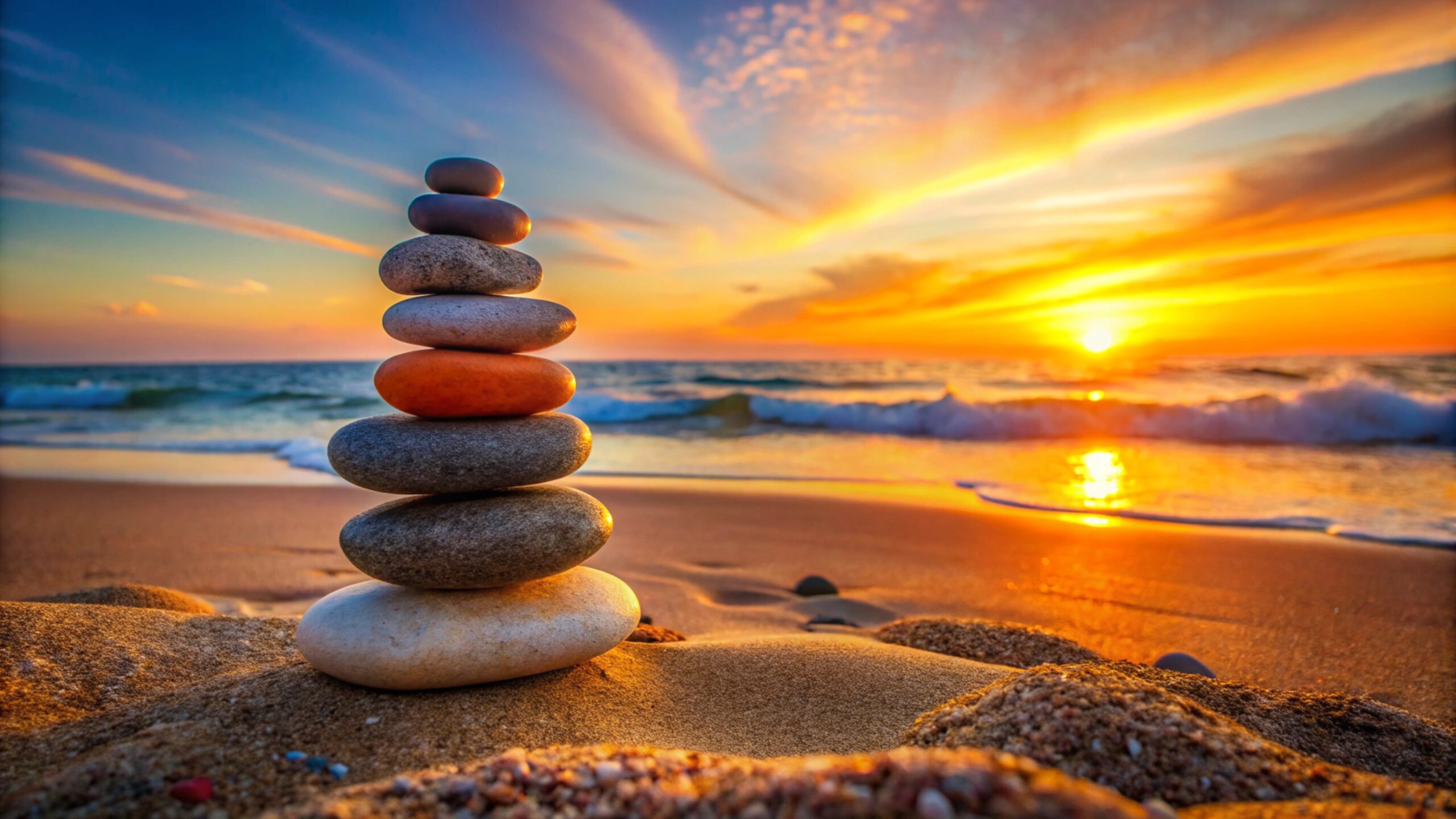 rocks on sunny beach